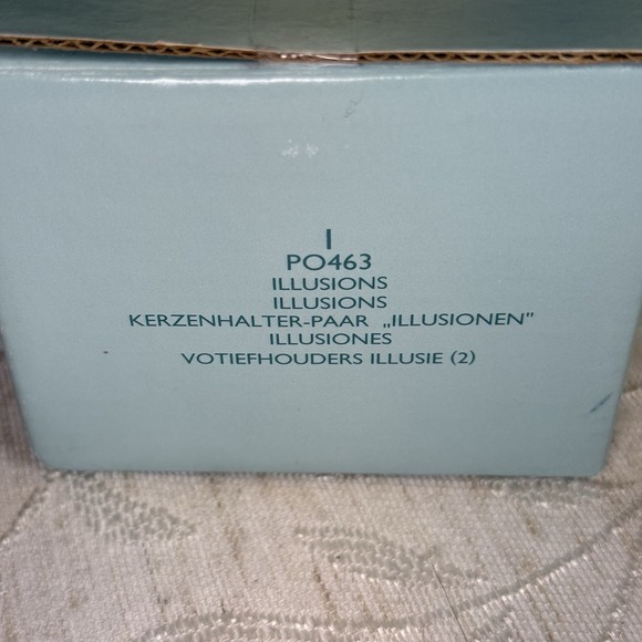 PartyLite Illusions Set of 2 Sturdy Glass Swirled Candle Holders Retired #PO463 - Picture 8 of 8